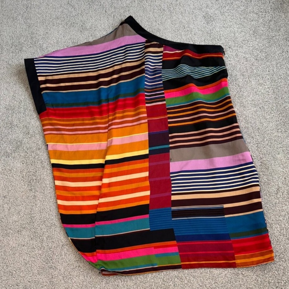 Colorful Striped Off-Shoulder Dress - Picture 2 of 8